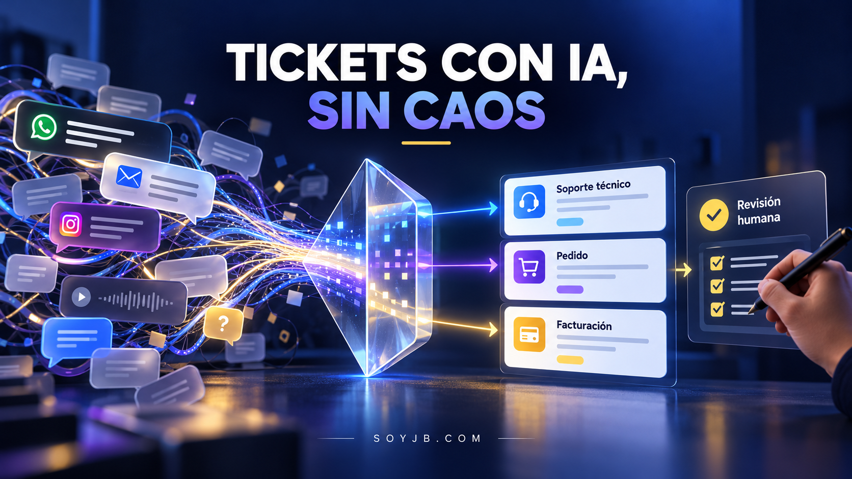 Cómo convertir mensajes de clientes en tickets estructurados con IA y revisión humana