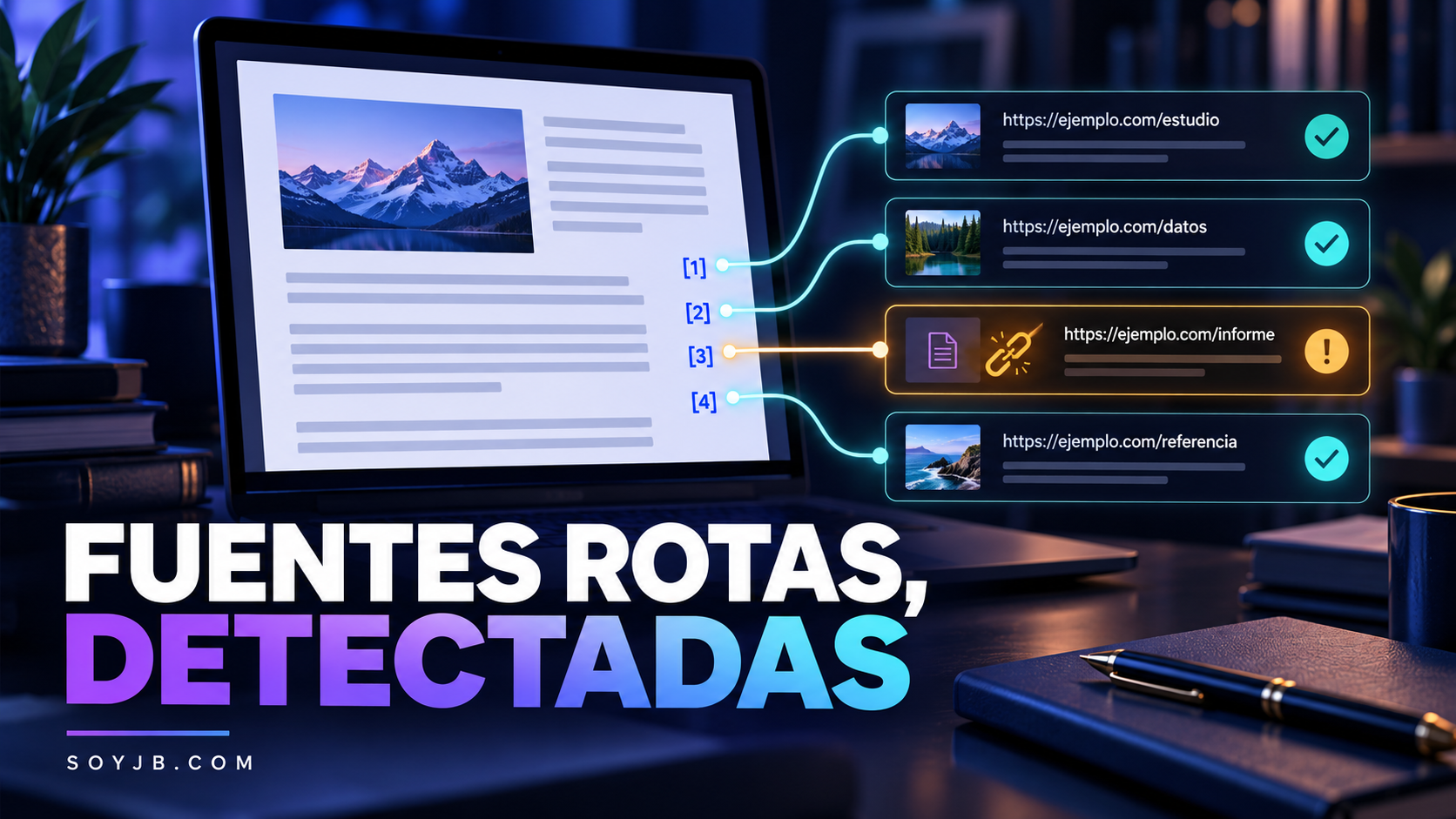 Cómo detectar enlaces de fuentes rotas en tus artículos de IA